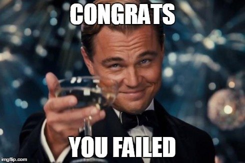 Leonardo Dicaprio cheers failed